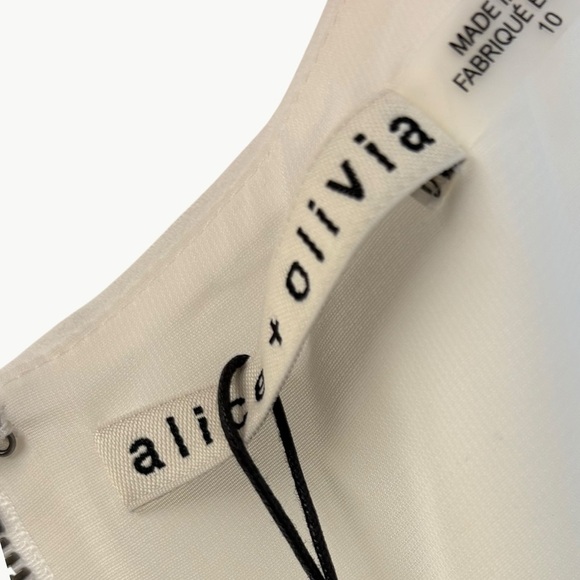 NWT Alice + Olivia Women’s Sicily Halter Neck Shorts Romper | Sz 10 | Off White - Picture 12 of 16